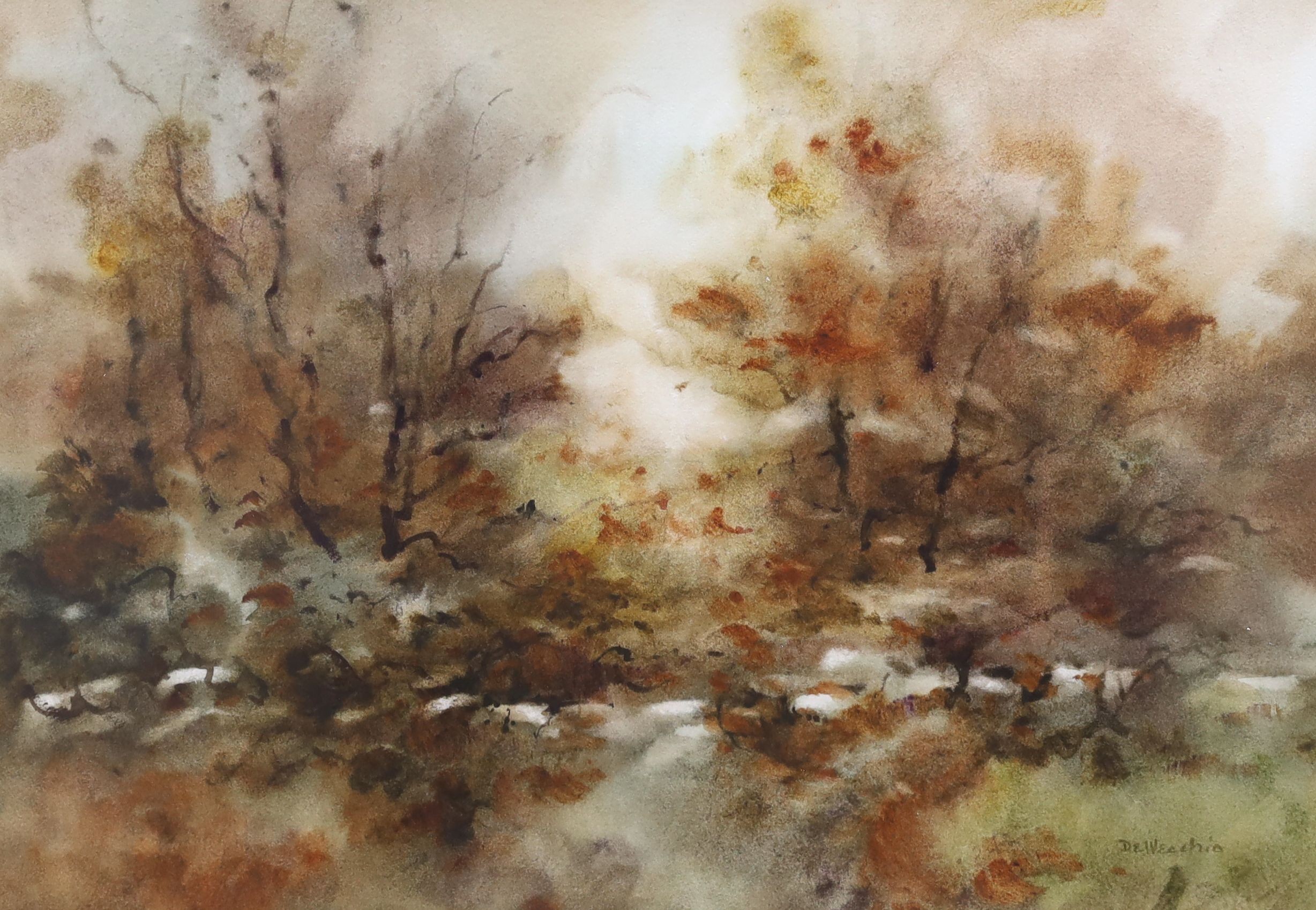 Phyllis Del Vecchio (American Contemporary), watercolour, 'Autumn', signed, 38 x 55cm